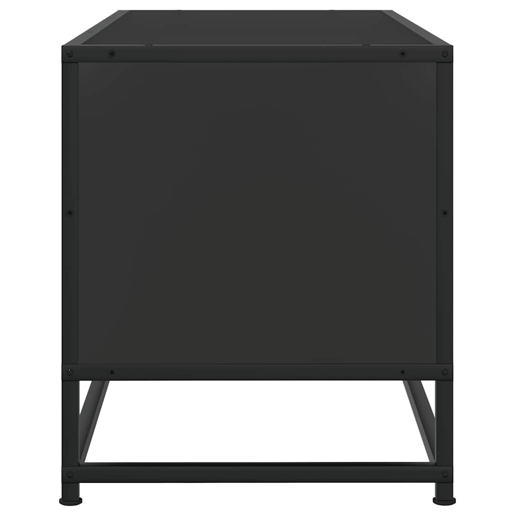 fekete szerelt fa és fém TV-szekrény 80x34,5x40 cm