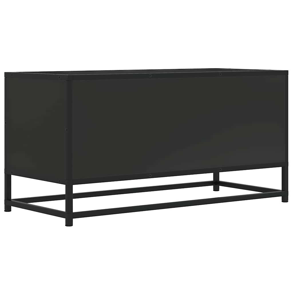fekete szerelt fa és fém TV-szekrény 80x34,5x40 cm