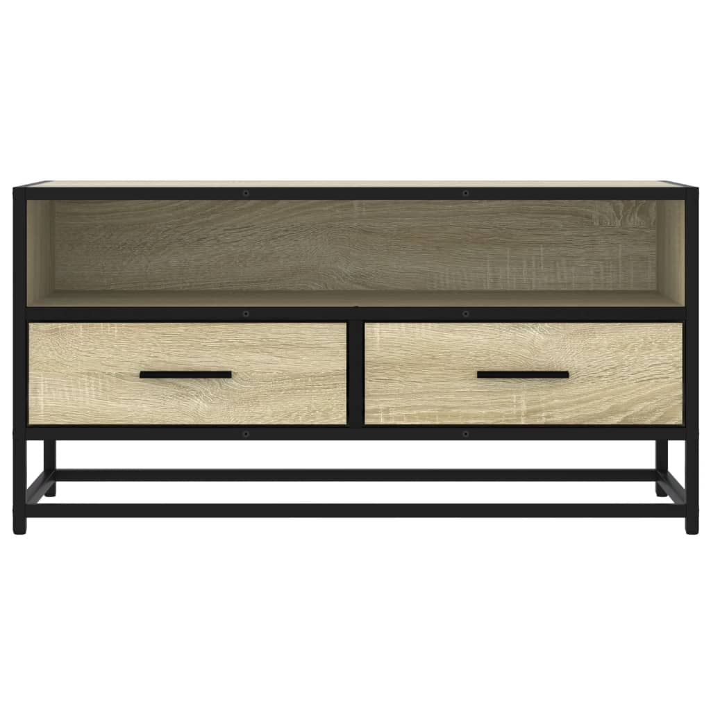 sonoma tölgyszínű szerelt fa és fém TV-szekrény 80x34,5x40 cm