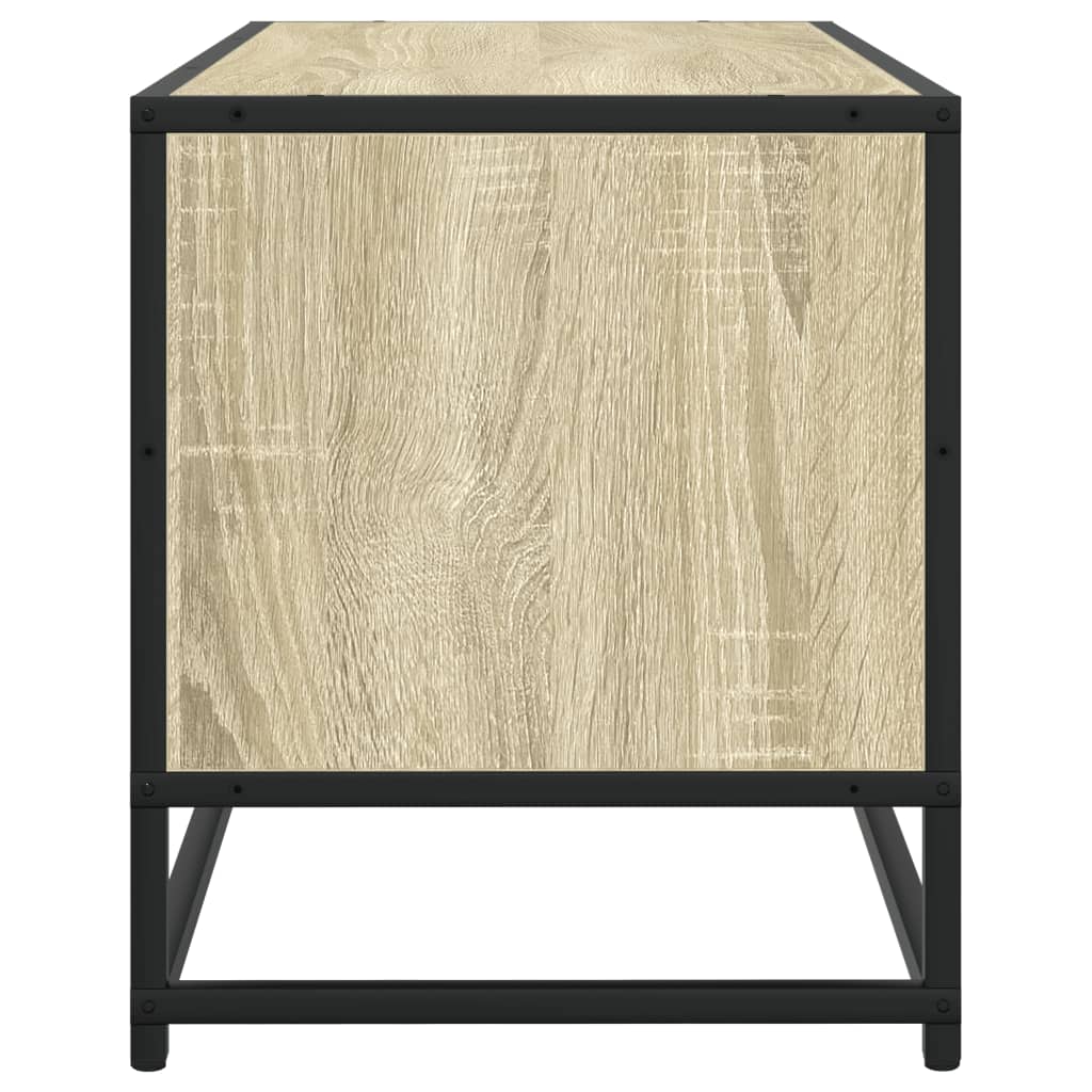 sonoma tölgyszínű szerelt fa és fém TV-szekrény 80x34,5x40 cm