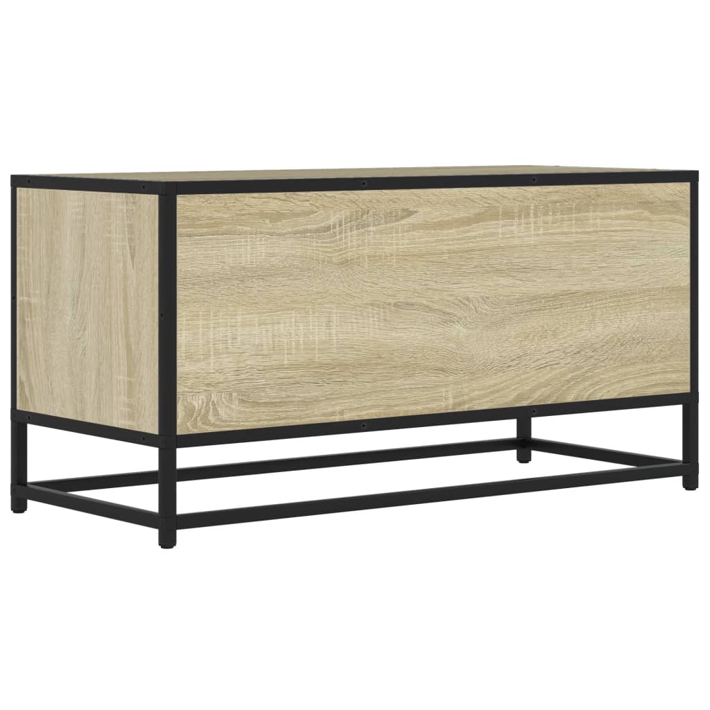 sonoma tölgyszínű szerelt fa és fém TV-szekrény 80x34,5x40 cm