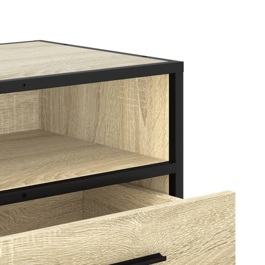 sonoma tölgyszínű szerelt fa és fém TV-szekrény 80x34,5x40 cm