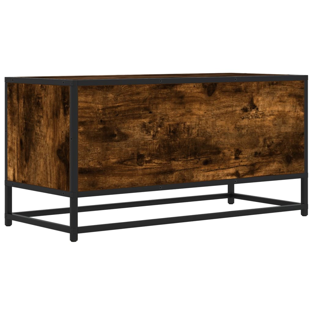 füstös tölgy színű szerelt fa és fém TV-szekrény 80x34,5x40 cm