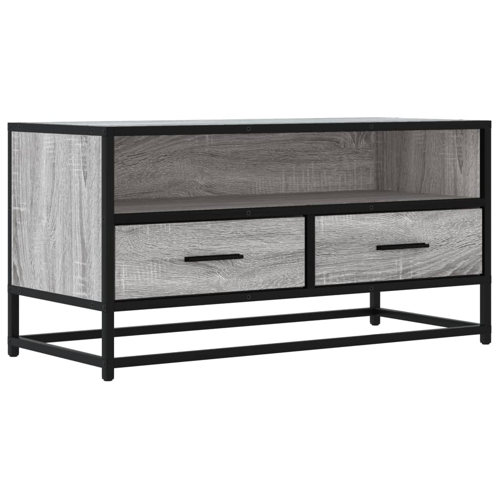 szürke sonoma színű szerelt fa és fém TV-szekrény 80x34,5x40 cm