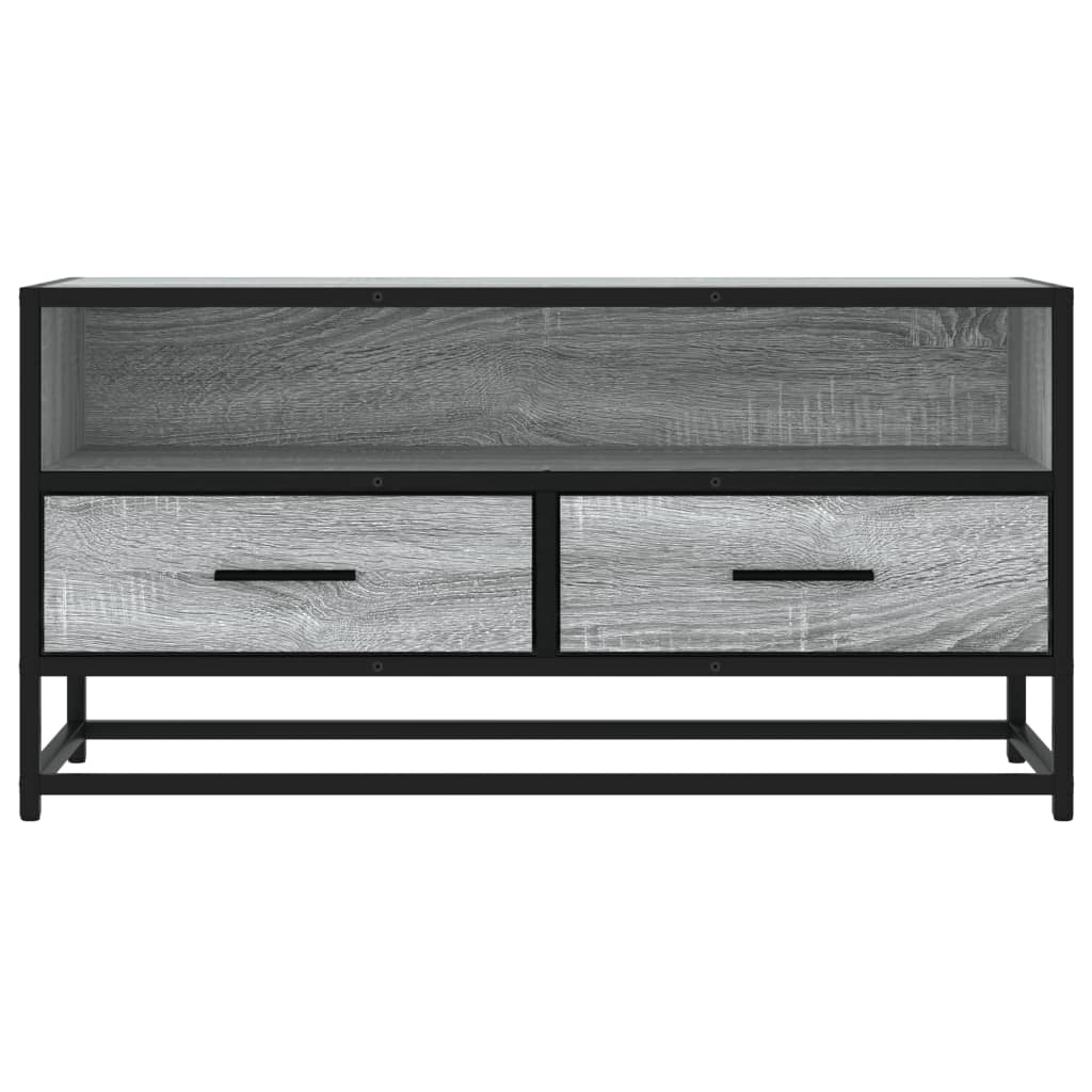 szürke sonoma színű szerelt fa és fém TV-szekrény 80x34,5x40 cm
