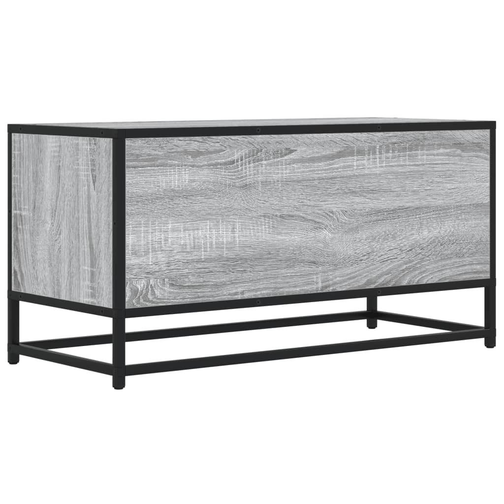 szürke sonoma színű szerelt fa és fém TV-szekrény 80x34,5x40 cm