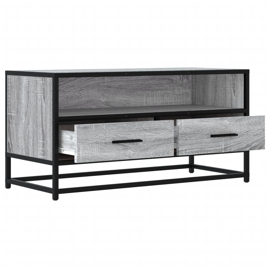 szürke sonoma színű szerelt fa és fém TV-szekrény 80x34,5x40 cm