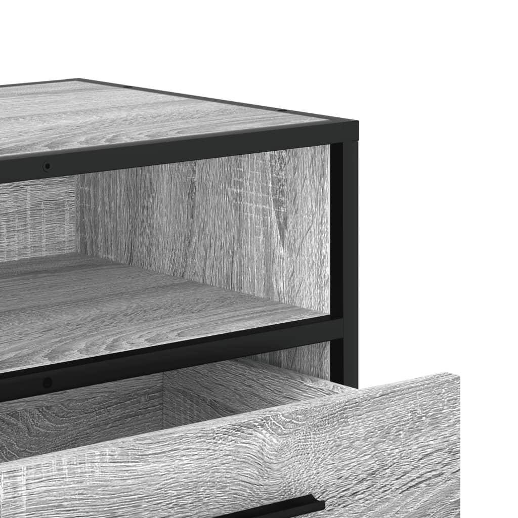 szürke sonoma színű szerelt fa és fém TV-szekrény 80x34,5x40 cm