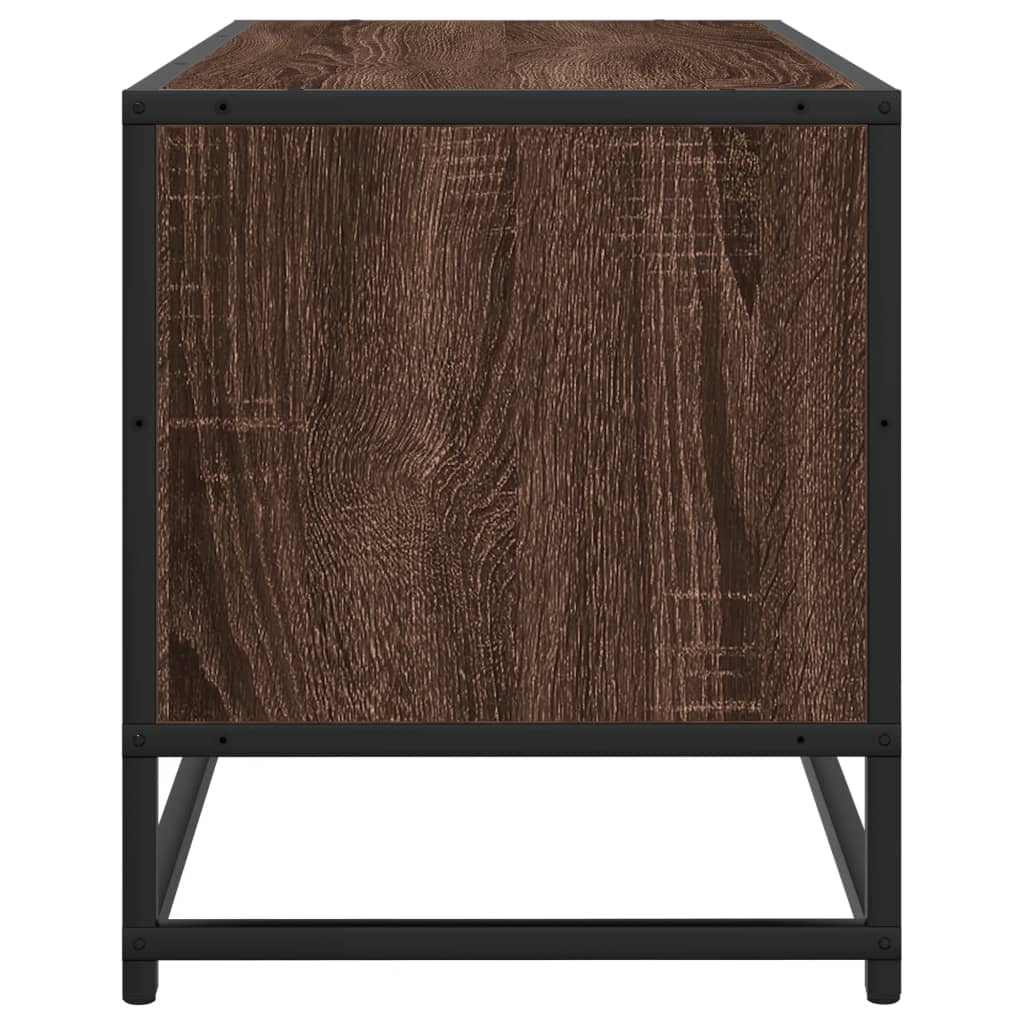 barna tölgy színű szerelt fa és fém TV-szekrény 80x34,5x40 cm