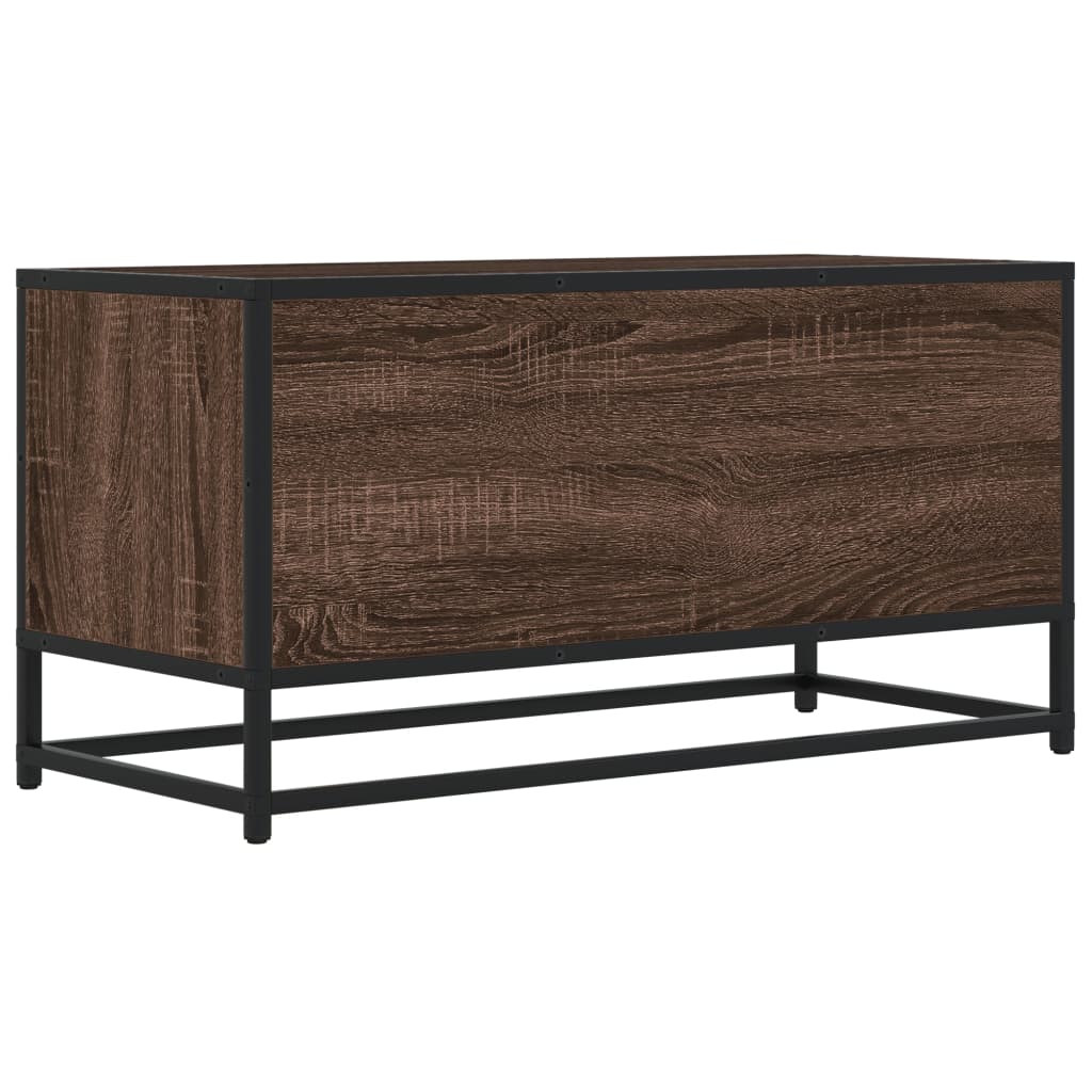 barna tölgy színű szerelt fa és fém TV-szekrény 80x34,5x40 cm
