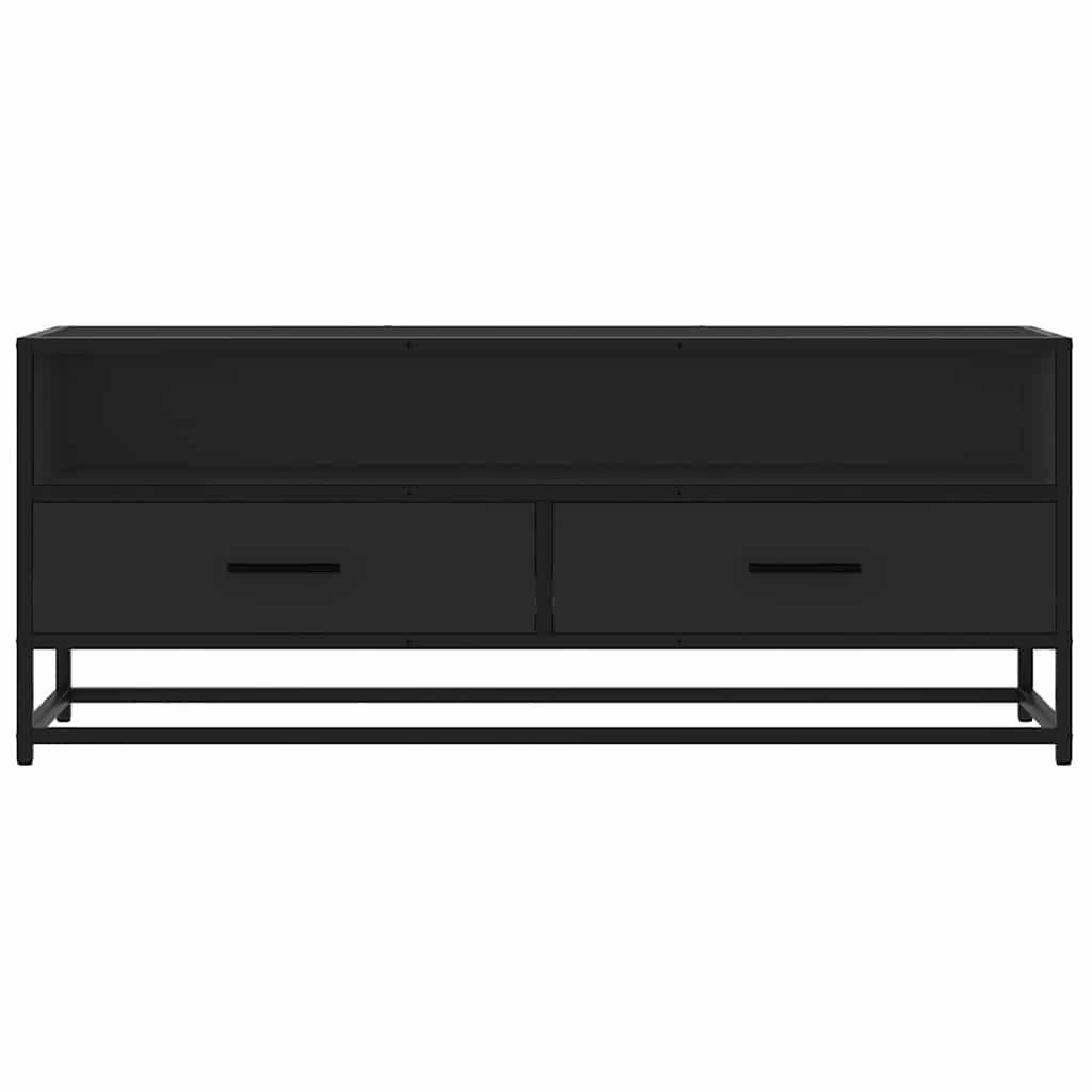fekete szerelt fa és fém TV-szekrény 100x34,5x40 cm