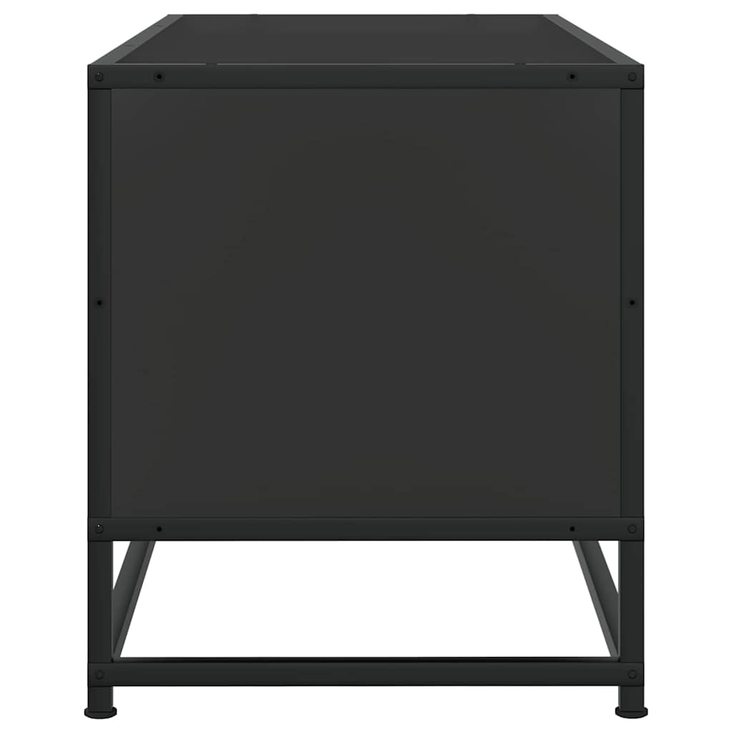 fekete szerelt fa és fém TV-szekrény 100x34,5x40 cm