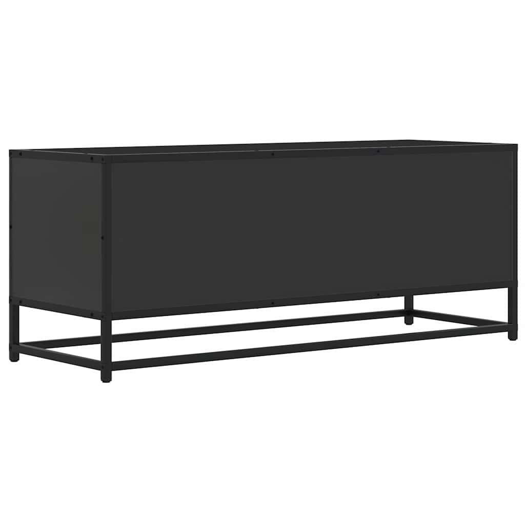 fekete szerelt fa és fém TV-szekrény 100x34,5x40 cm