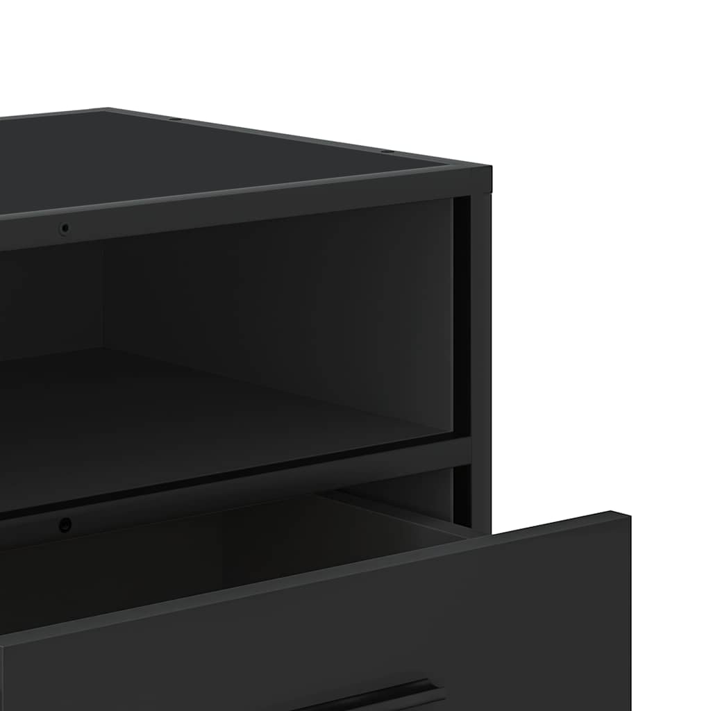 fekete szerelt fa és fém TV-szekrény 100x34,5x40 cm