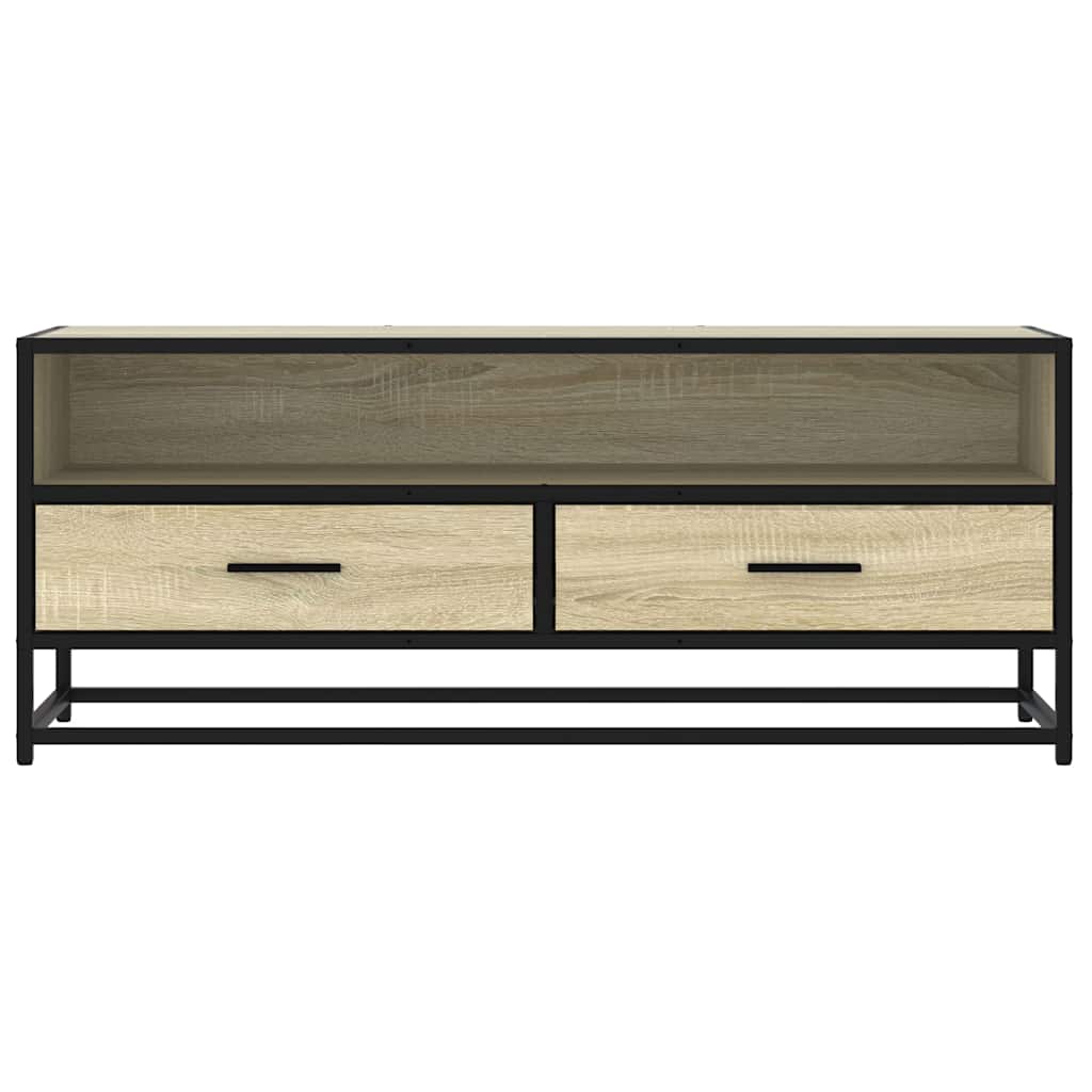 sonoma tölgy színű szerelt fa és fém TV-szekrény 100x34,5x40 cm