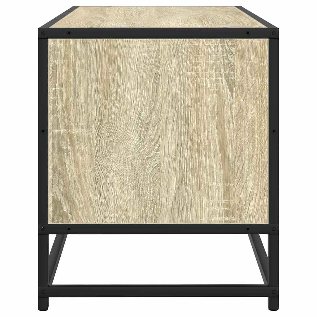 sonoma tölgy színű szerelt fa és fém TV-szekrény 100x34,5x40 cm