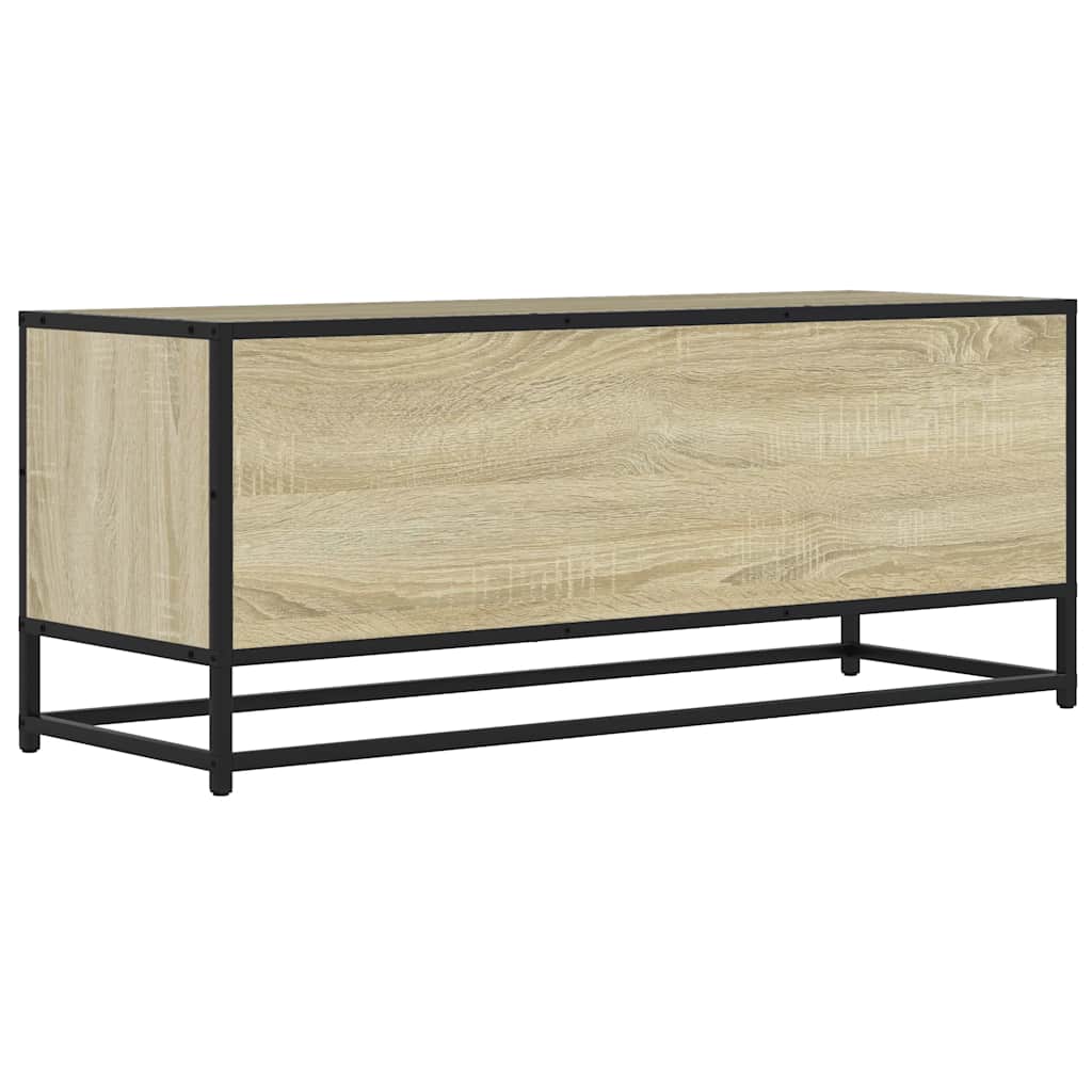 sonoma tölgy színű szerelt fa és fém TV-szekrény 100x34,5x40 cm