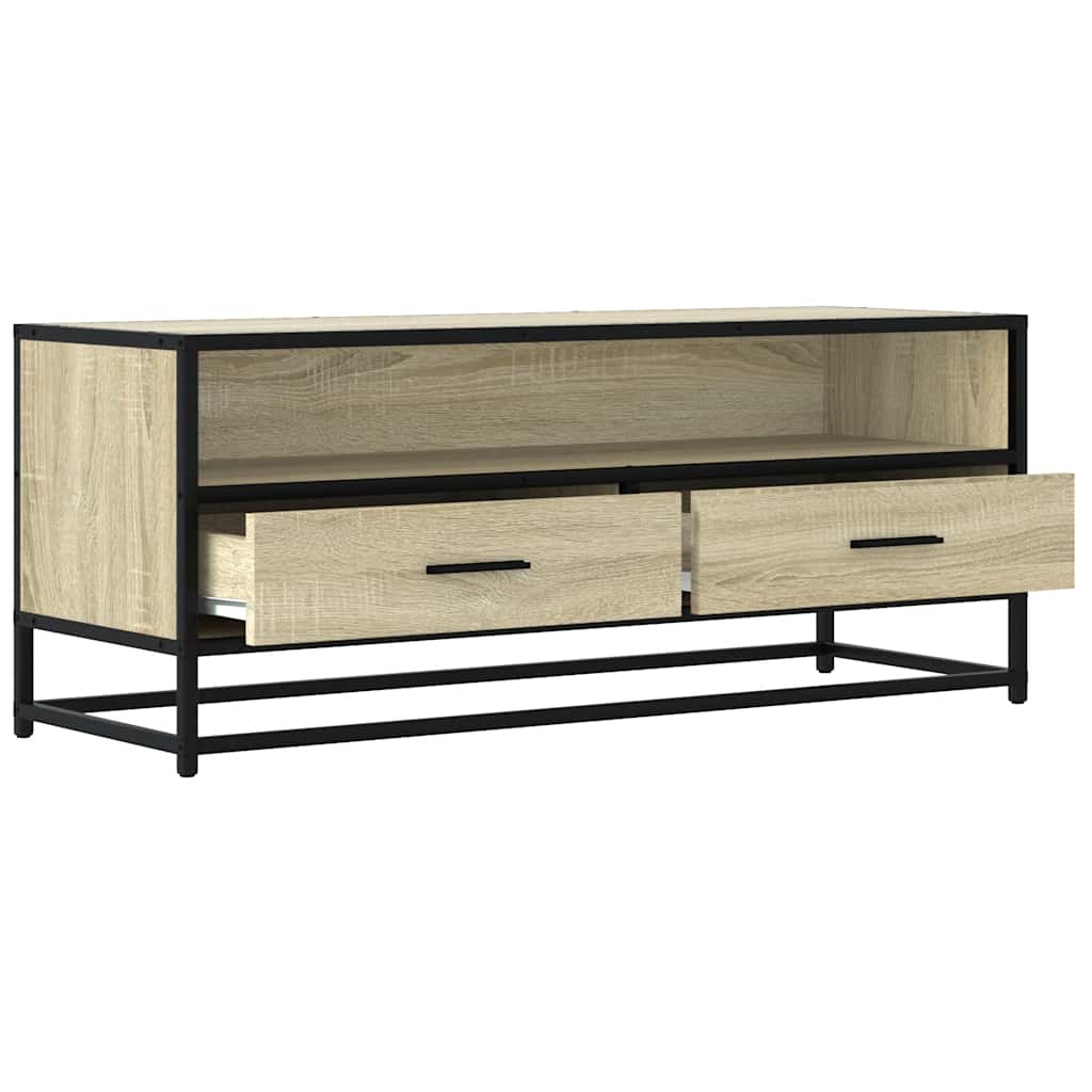 sonoma tölgy színű szerelt fa és fém TV-szekrény 100x34,5x40 cm