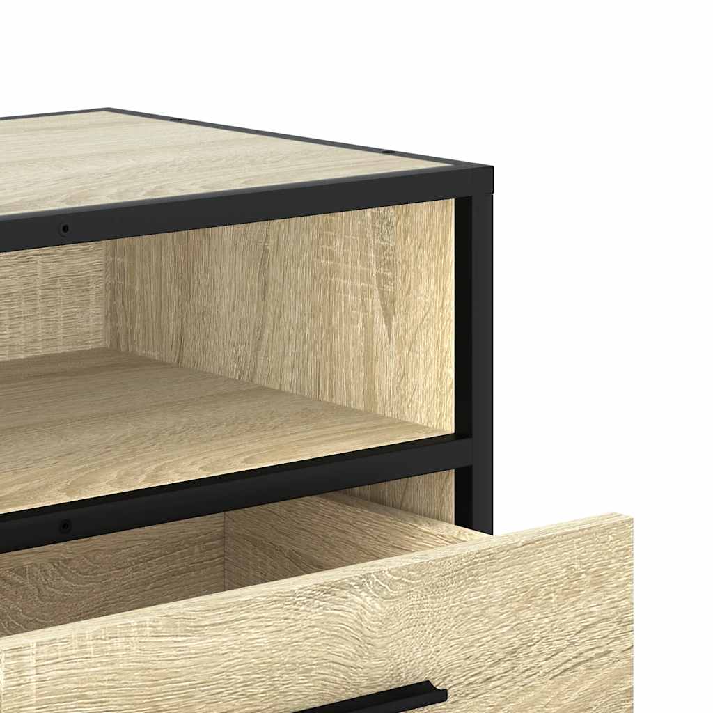 sonoma tölgy színű szerelt fa és fém TV-szekrény 100x34,5x40 cm