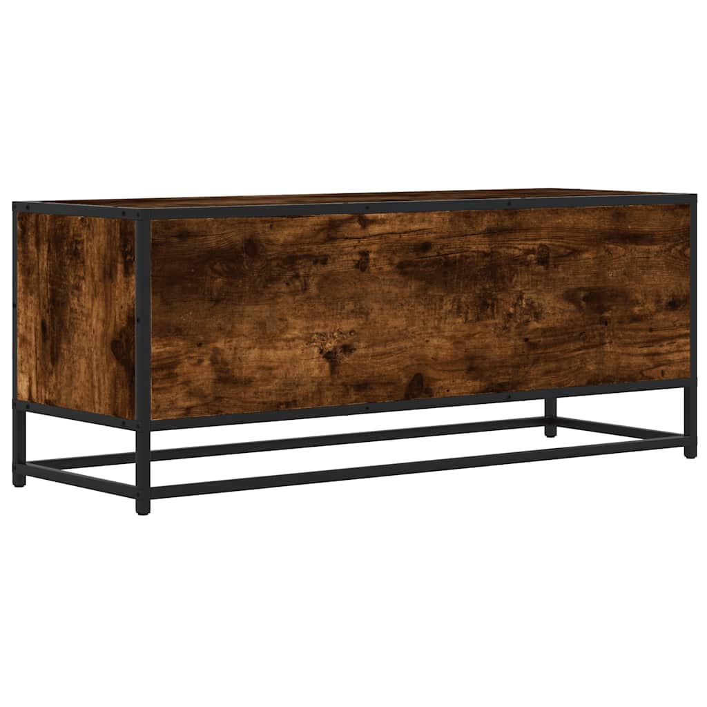 füstös tölgy színű szerelt fa és fém TV-szekrény 100x34,5x40 cm