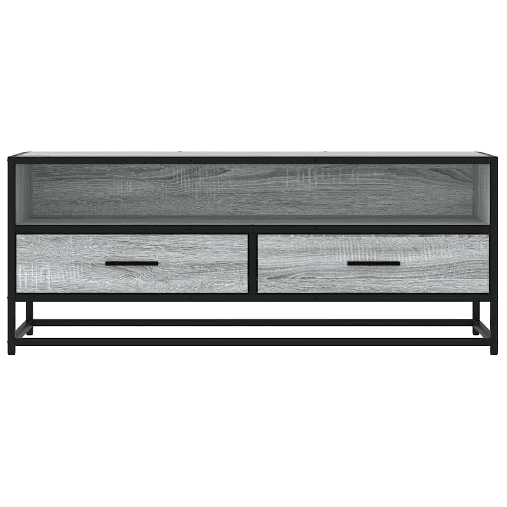 szürke sonoma színű szerelt fa és fém TV-szekrény 100x34,5x40cm