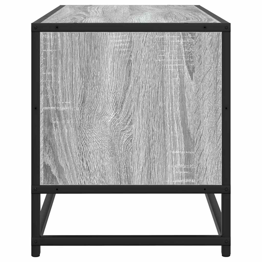 szürke sonoma színű szerelt fa és fém TV-szekrény 100x34,5x40cm