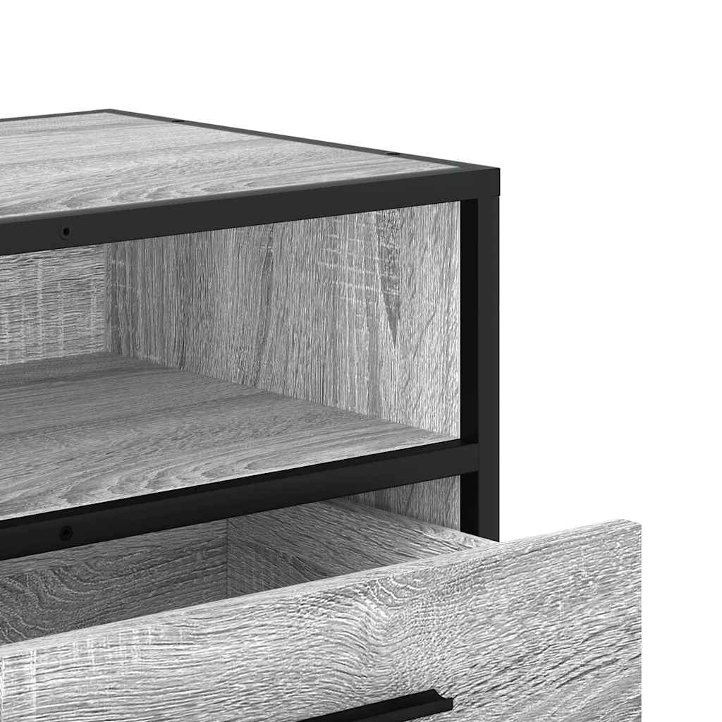 szürke sonoma színű szerelt fa és fém TV-szekrény 100x34,5x40cm