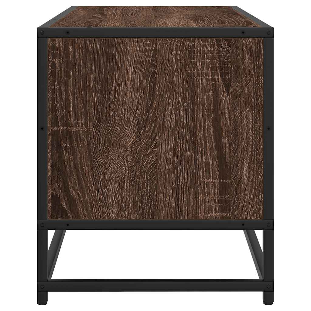 barna tölgy színű szerelt fa és fém TV-szekrény 100x34,5x40 cm