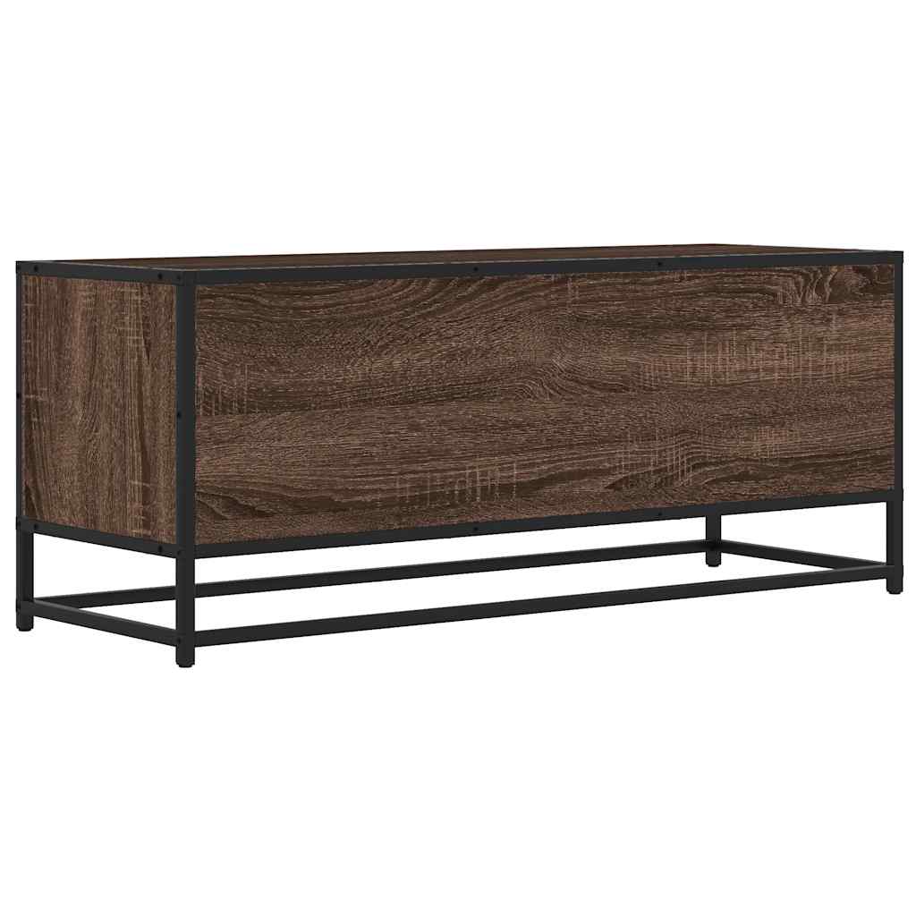 barna tölgy színű szerelt fa és fém TV-szekrény 100x34,5x40 cm