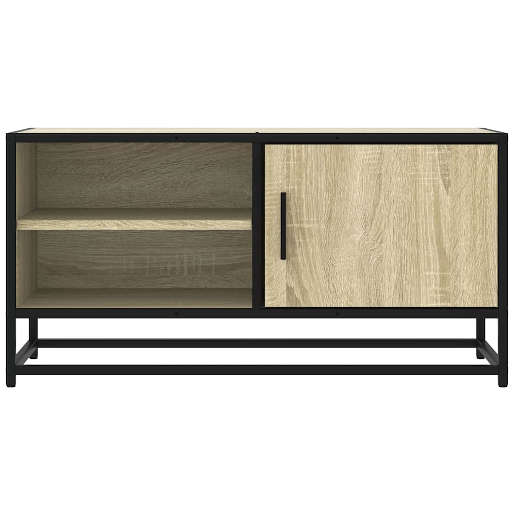 sonoma tölgyszínű szerelt fa és fém TV-szekrény 80x34,5x40 cm