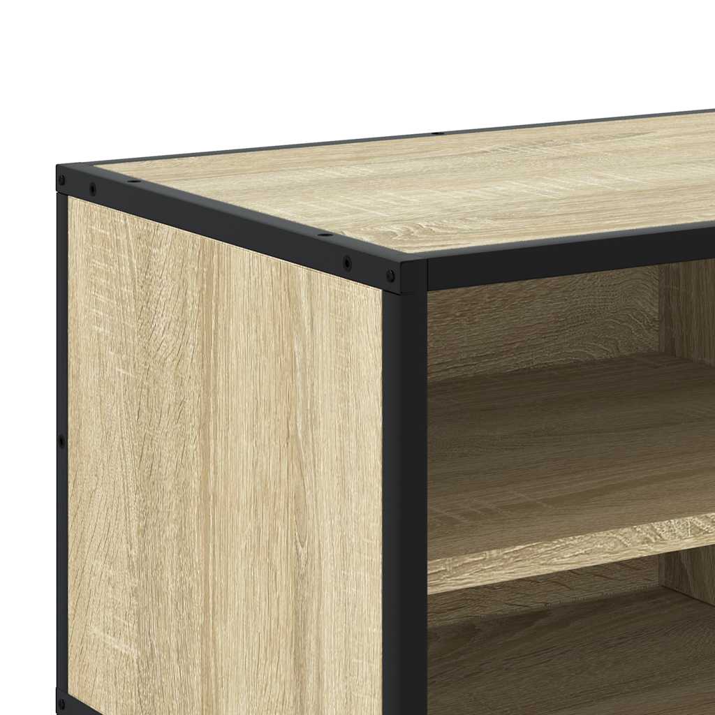 sonoma tölgyszínű szerelt fa és fém TV-szekrény 80x34,5x40 cm