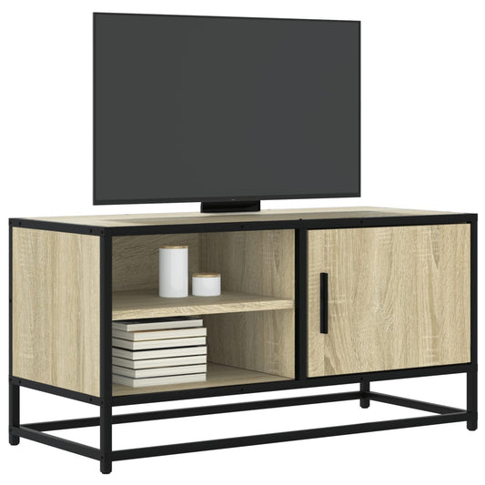 sonoma tölgyszínű szerelt fa és fém TV-szekrény 80x34,5x40 cm