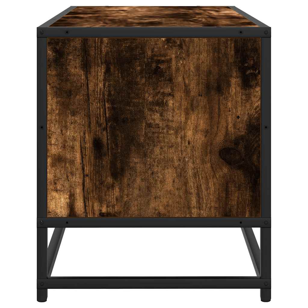 füstös tölgy színű szerelt fa és fém TV-szekrény 80x34,5x40 cm