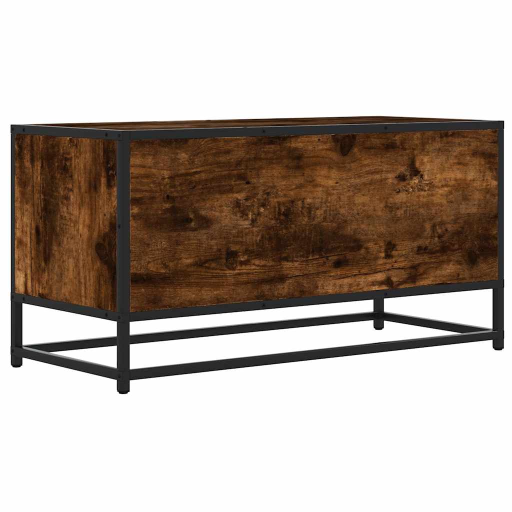 füstös tölgy színű szerelt fa és fém TV-szekrény 80x34,5x40 cm