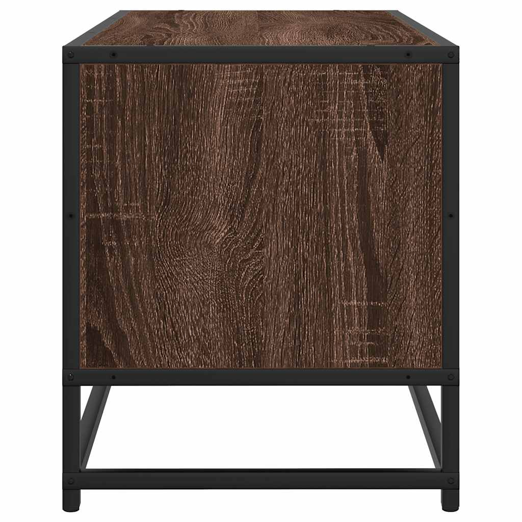 barna tölgy színű szerelt fa és fém TV-szekrény 80x34,5x40 cm