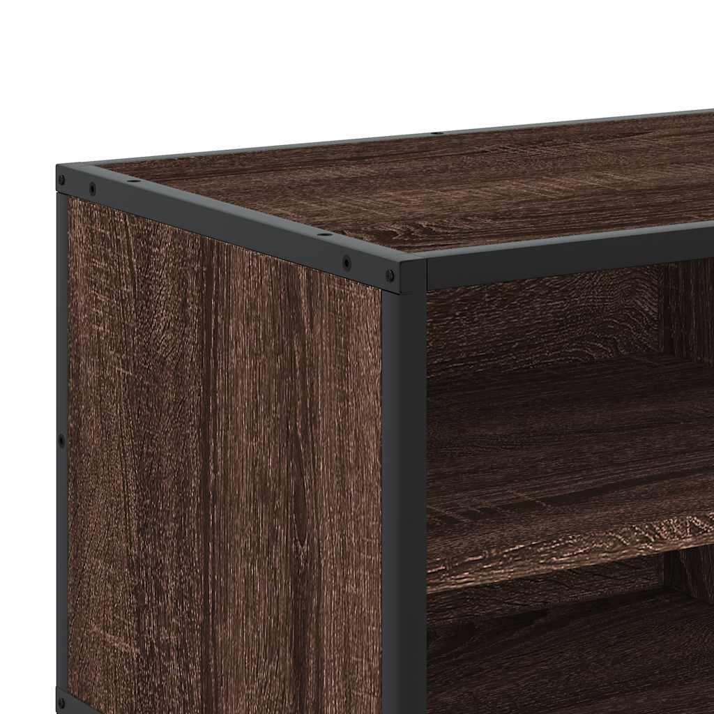 barna tölgy színű szerelt fa és fém TV-szekrény 80x34,5x40 cm