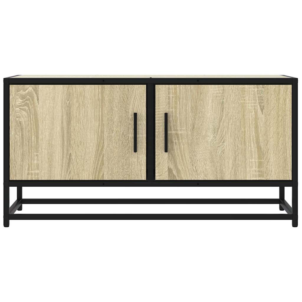 sonoma tölgyszínű szerelt fa és fém TV-szekrény 80x34,5x40 cm
