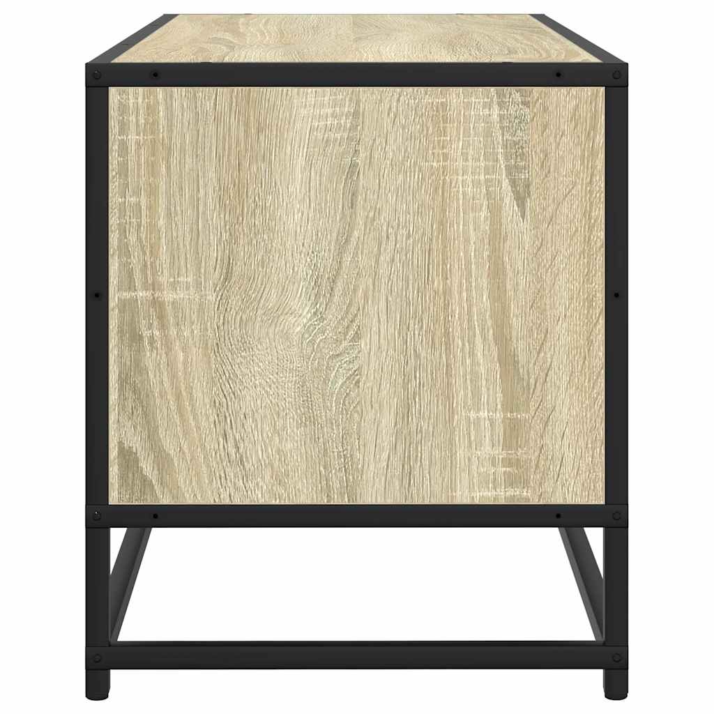 sonoma tölgyszínű szerelt fa és fém TV-szekrény 80x34,5x40 cm