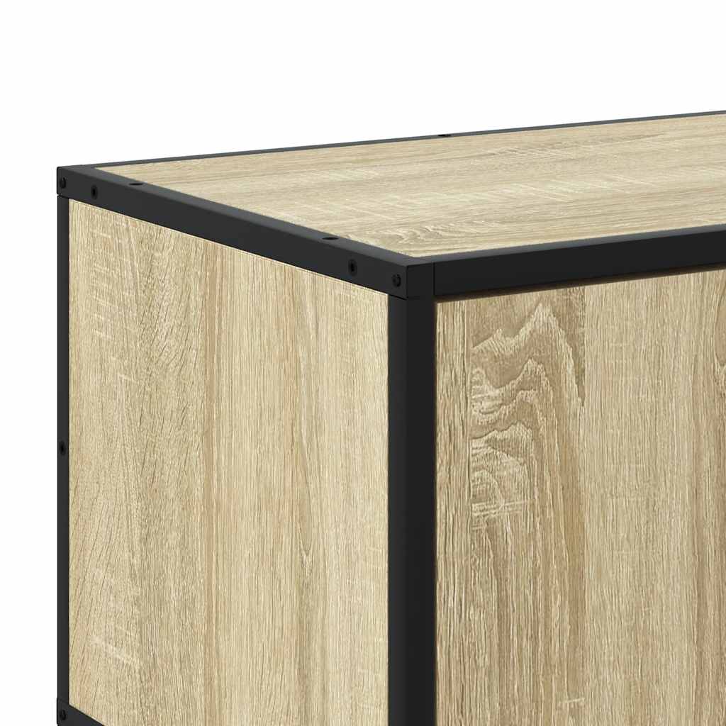 sonoma tölgyszínű szerelt fa és fém TV-szekrény 80x34,5x40 cm
