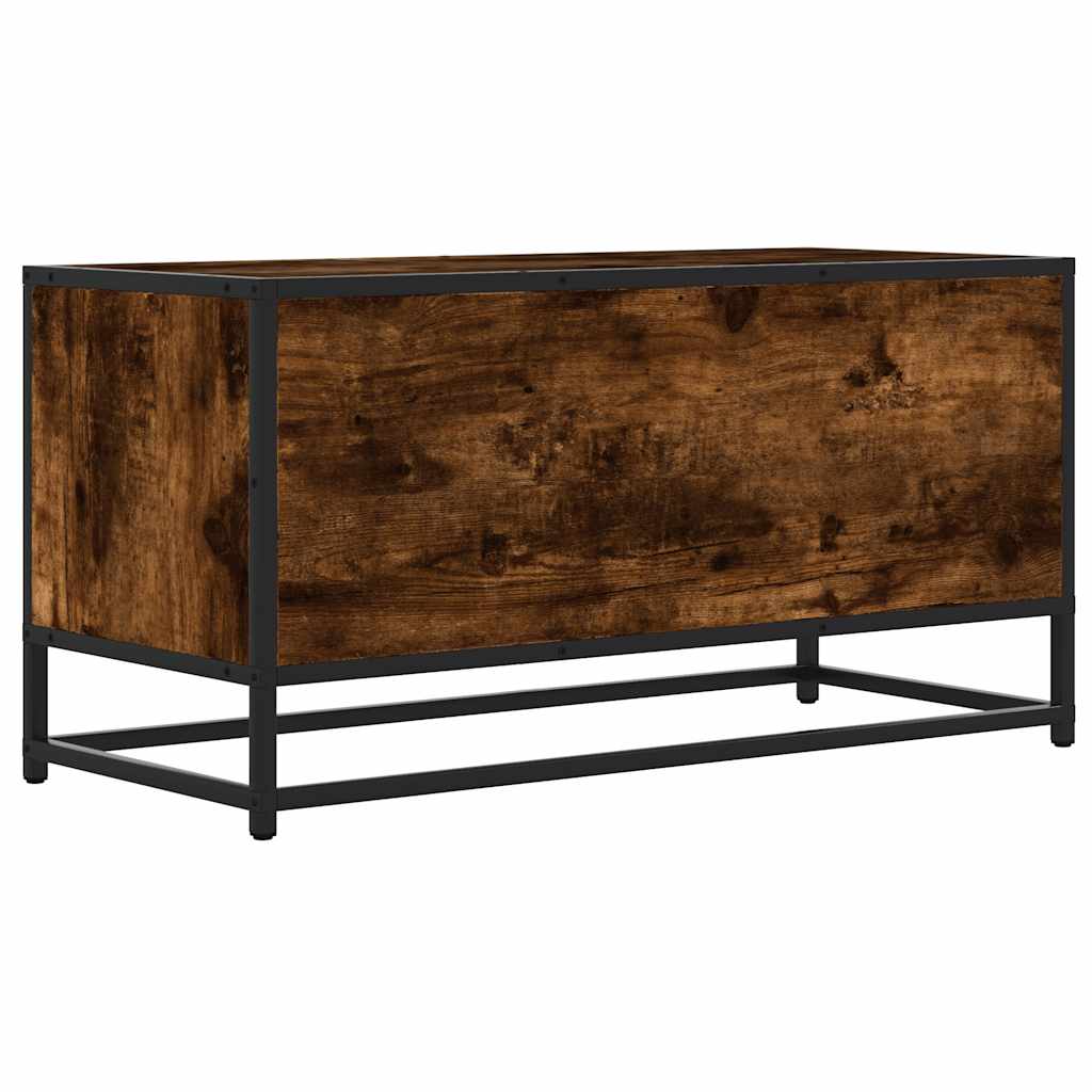 füstös tölgy színű szerelt fa és fém TV-szekrény 80x34,5x40 cm
