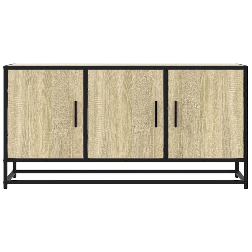 sonoma tölgy színű szerelt fa és fém TV-szekrény 100x35x50 cm