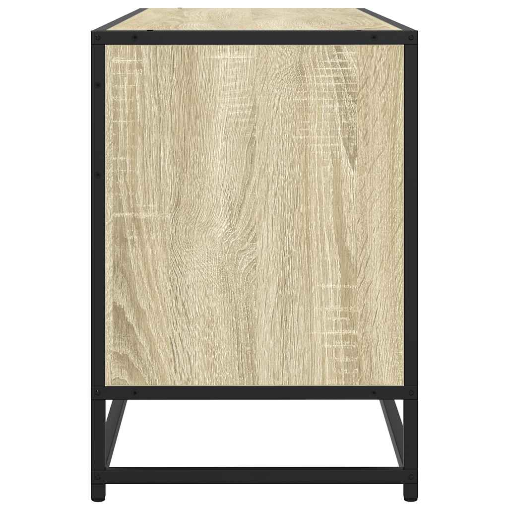 sonoma tölgy színű szerelt fa és fém TV-szekrény 100x35x50 cm