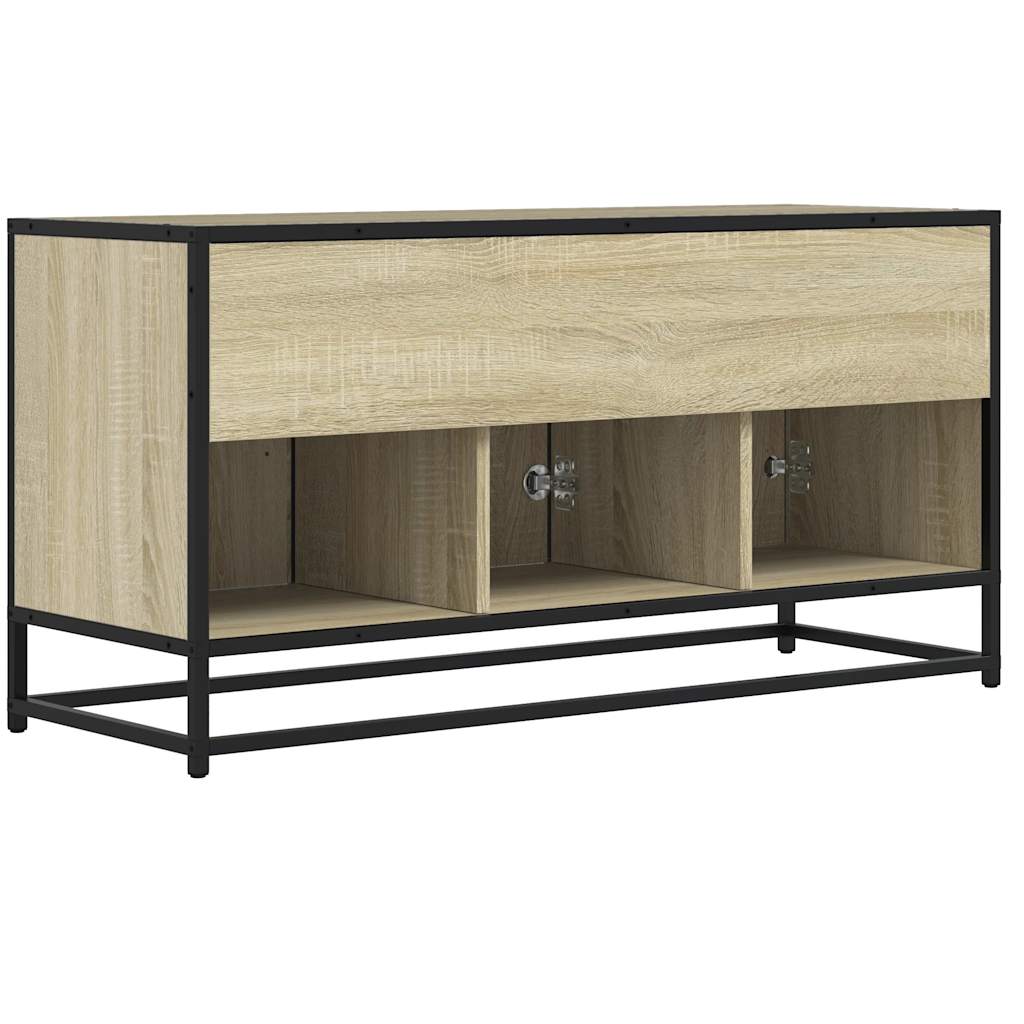 sonoma tölgy színű szerelt fa és fém TV-szekrény 100x35x50 cm