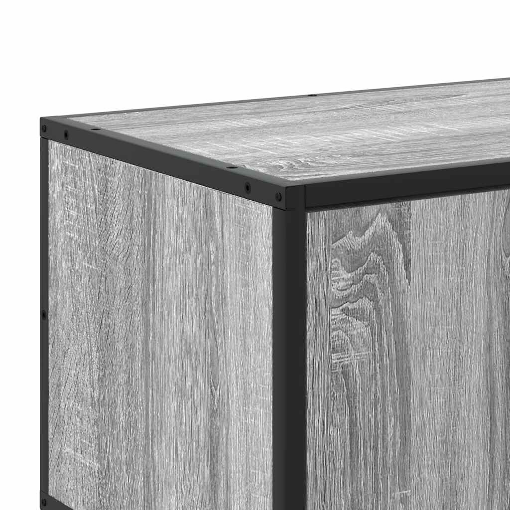 szürke sonoma színű szerelt fa és fém TV-szekrény 100x35x50 cm