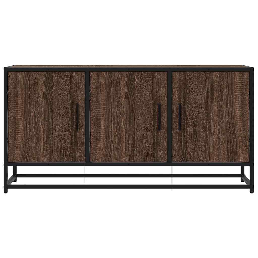 barna tölgy színű szerelt fa és fém TV-szekrény 100x35x50 cm