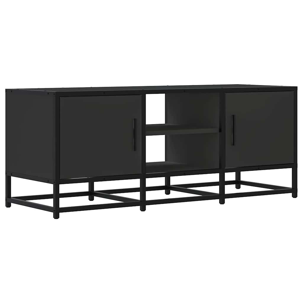 fekete szerelt fa és fém TV-szekrény 100x35x41 cm
