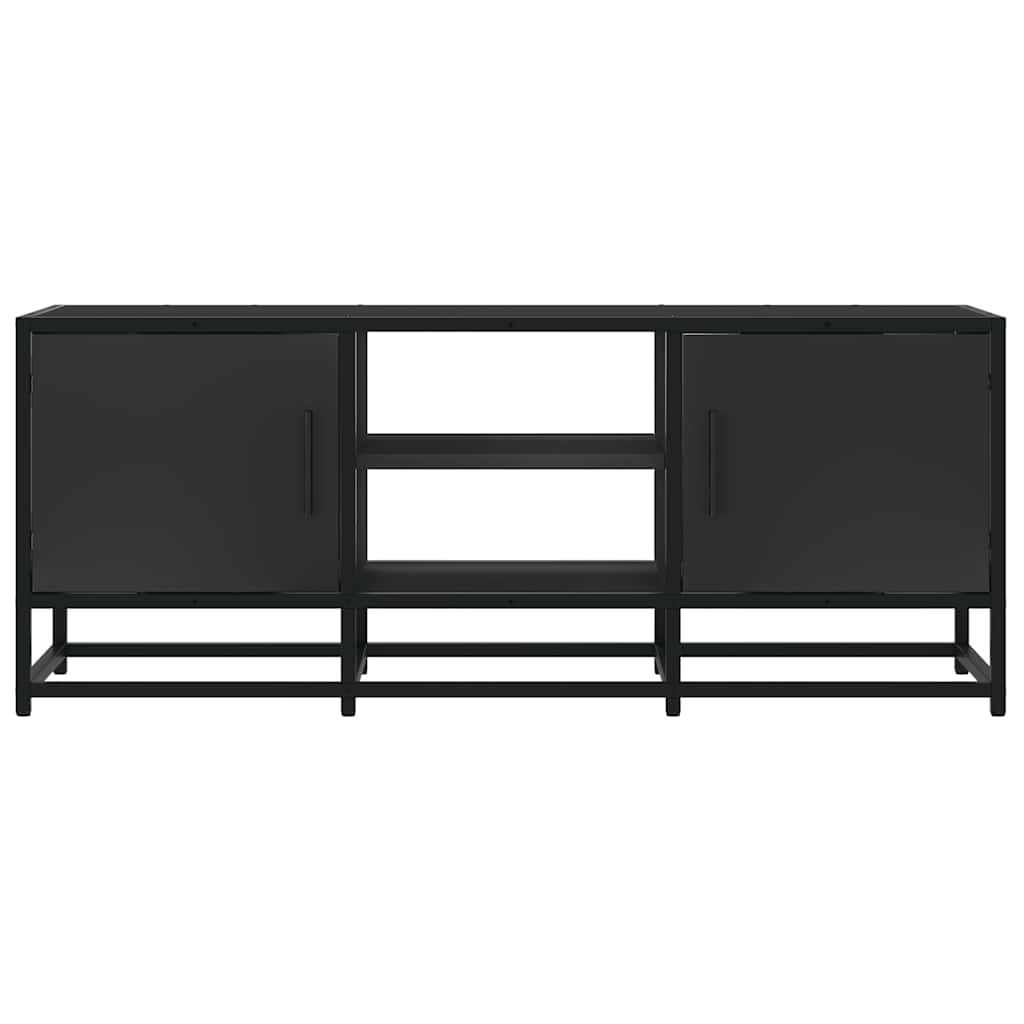 fekete szerelt fa és fém TV-szekrény 100x35x41 cm