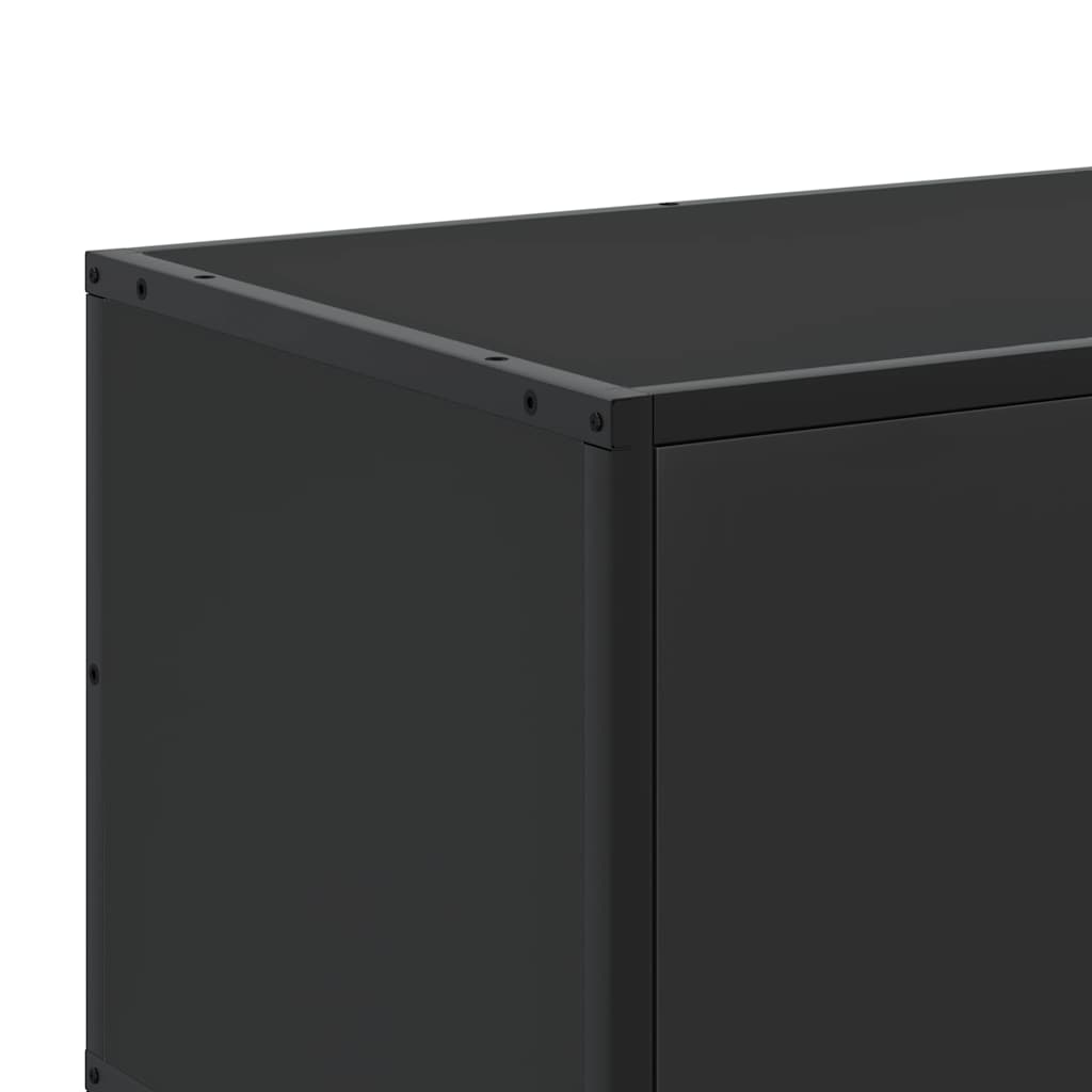 fekete szerelt fa és fém TV-szekrény 100x35x41 cm