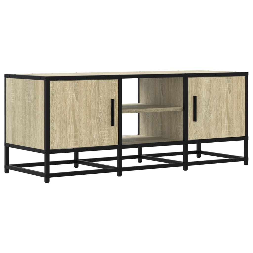 sonoma tölgy színű szerelt fa és fém TV-szekrény 100x35x41 cm