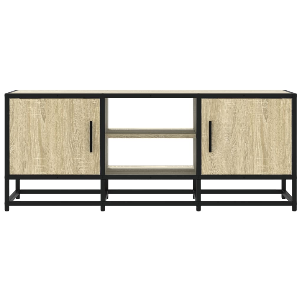 sonoma tölgy színű szerelt fa és fém TV-szekrény 100x35x41 cm